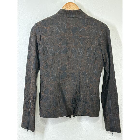 VTG Y2K Cache Luxe 2 Pc Low Rise Flare Pants (2) Zip Jacket Set (XS) Brown Black - Picture 6 of 16